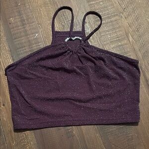 SHEIN Purple Fitted Crop Tank Top